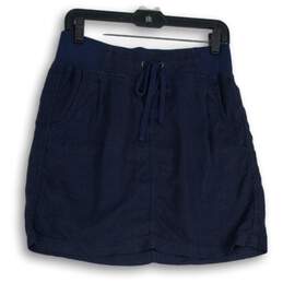 Athleta Womens Navy Blue Elastic Waist Drawstring Athletic Skirt Size 6