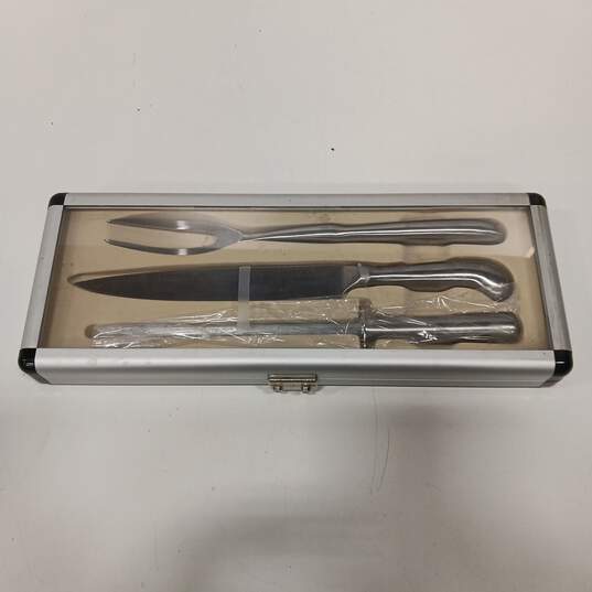 Arco Steel 3 Pc Stainless Cutlery Set w/Case image number 1