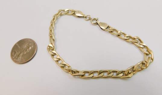 10K Gold Oval Curb Chain Bracelet 6.1g image number 3