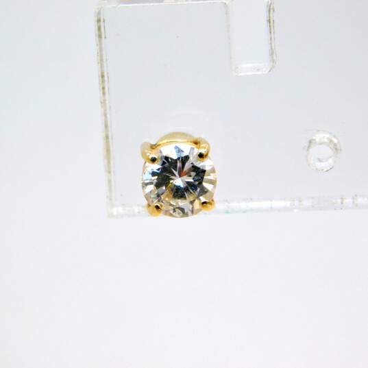 14K Yellow Gold 0.46 CT Round Diamond Single Stud Earring 0.3g image number 2