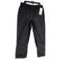 NWT Womens Black Elastic Waist Pockets Straight Leg Rain Pants Size XL image number 1