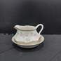 Taylor Smith White Ceramic Floral Design Tea Cups w/Matching Saucers, Cream Dish and Travel Case image number 4
