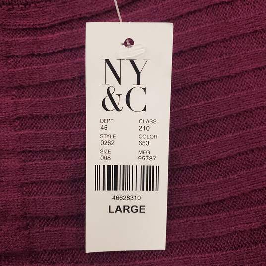 New York & CO Women Purple Sweater L NWT image number 5