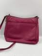 Womens Magenta Leather Inner Pockets Logo Adjustable Strap Crossbody Bag image number 3