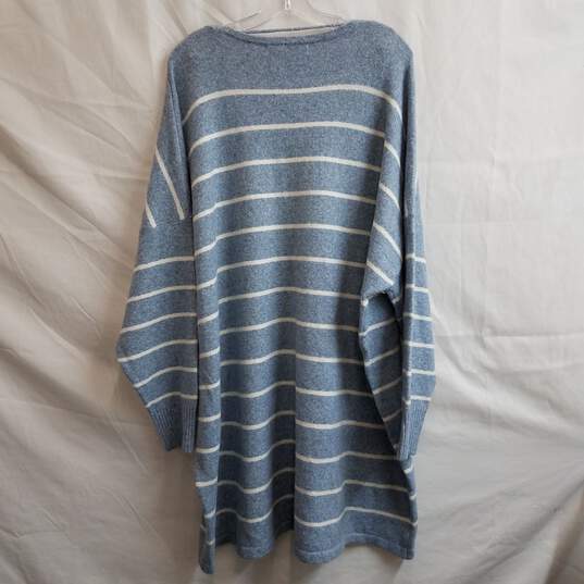 Vero Moda blue white striped v neck knit tunic sweater 4X plus nwt image number 2