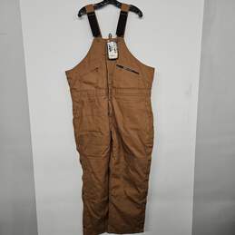 Key Outerwear Brown Insulated Bib Overalls