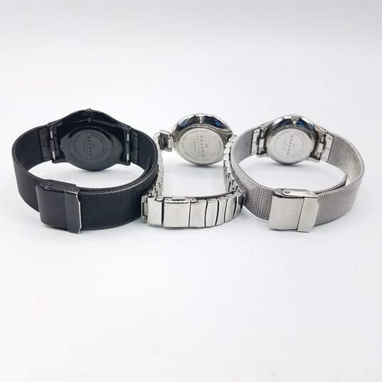 3x Minimalist Watches Silver & Black image number 2