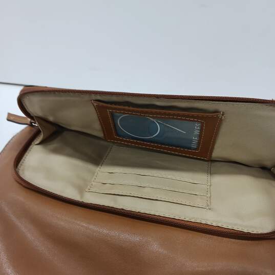 Nine West Brown Leather Shoulder Bag image number 6