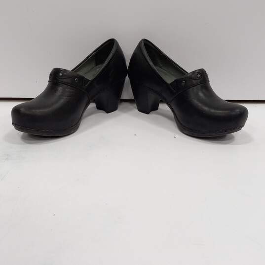 Dansko Women's Black Leather Clogs Size 38 image number 2