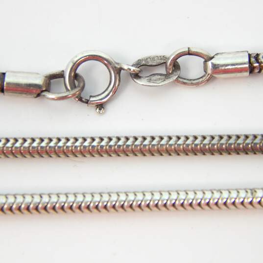 Artisan 925 Modernist Nested Open Spheres Pendant Snake Chain Necklace image number 3