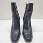 Harley-Davidson #84333 Black Leather Zip High Heel Ankle Boots Women's Size 7 image number 2