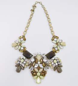 J. Crew Gold Tone Earth Tone Crystal Cluster Statement Necklace alternative image