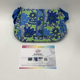 Authentic NWT Womens Green Blue Daisy Floral Adjustable Crossbody Bag