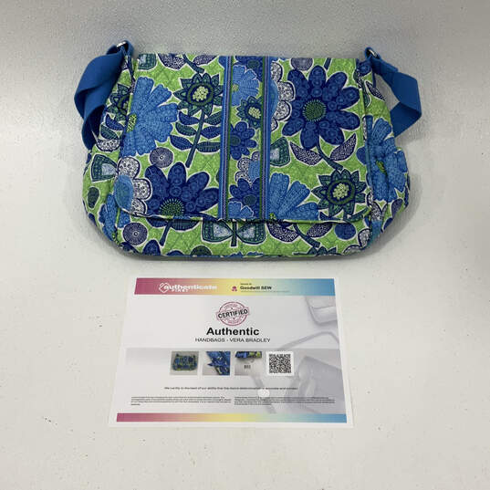 Authentic NWT Womens Green Blue Daisy Floral Adjustable Crossbody Bag image number 1