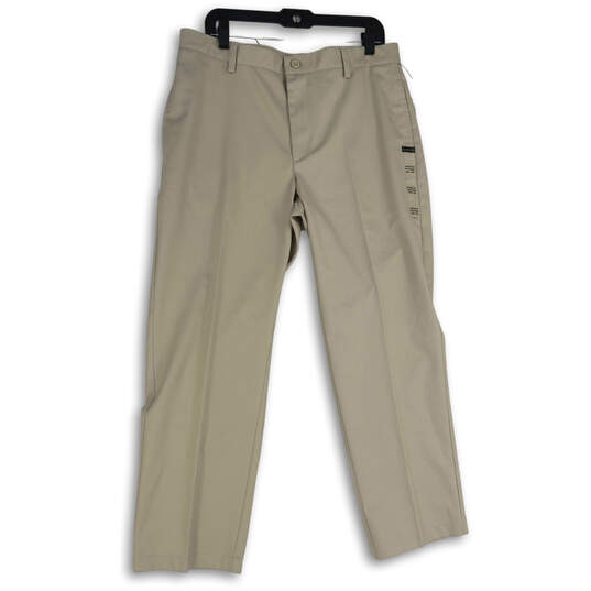 NWT Womens Tan Flat Front Classic Fit Straight Leg Chino Pants Size 34WX30L image number 1