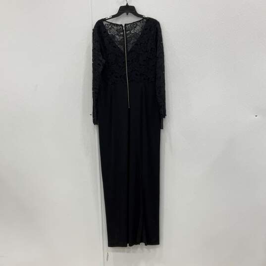 NWT Ann Taylor Womens Black Lace Long Sleeve Back Zip Maxi Dress Size 10 image number 3