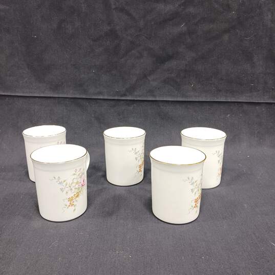 5 Crown Trent Staffordshire England Floral Fine Bone China Coffee Mugs Cups image number 4