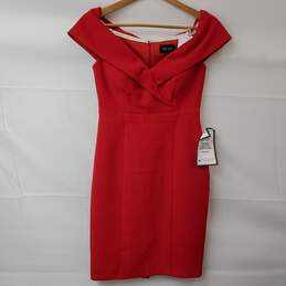 XSCAPE Petite Red Sleeveless Midi Dress Women's 2P NWT