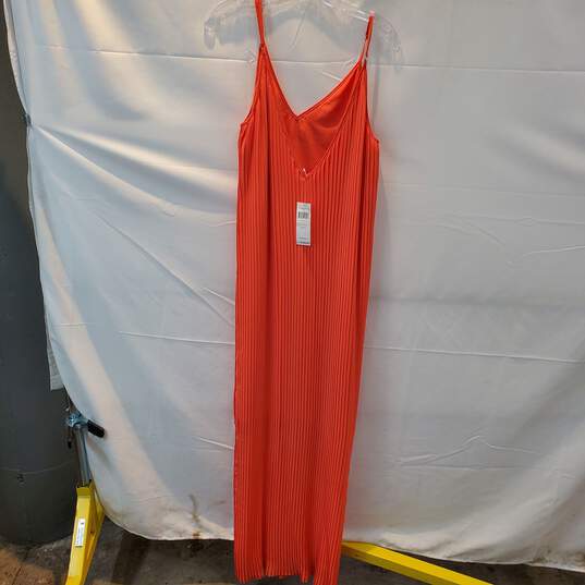 BCBGeneration Hot Coral Sleeveless V-Neck Dress NWT Women's Size L image number 2