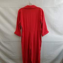 Zara Women's Red Viscose Jumpsuit Size M - Missing Belt alternative image