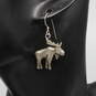 Artisan GS Signed Sterling Silver Moose Earrings - 7.0g image number 1