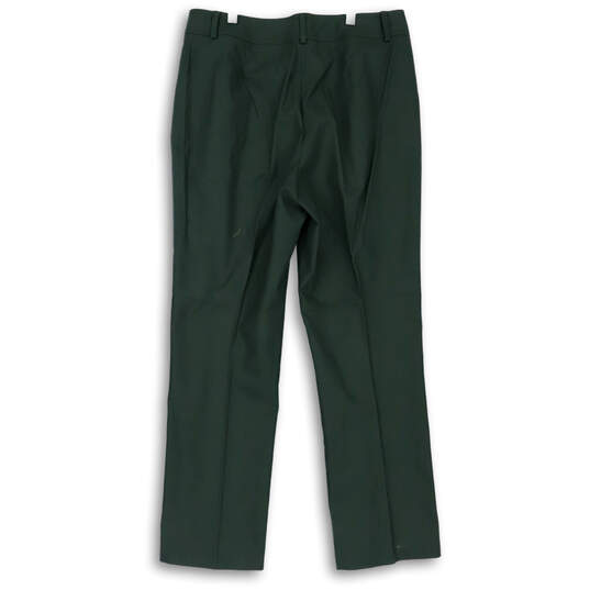 Womens Olive Green Flat Front Slash Pocket Straight Leg Dress Pants Size 10 image number 2