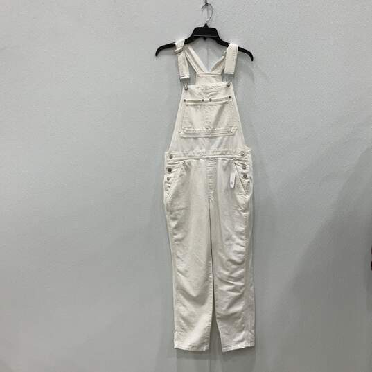 NWT Gap Womens White Straight Leg One-Piece Jean Overall Size Small image number 1