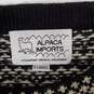ALPACA Imports WM's Black & White Wool Winter Theme Crewneck Sweater Size SM image number 3