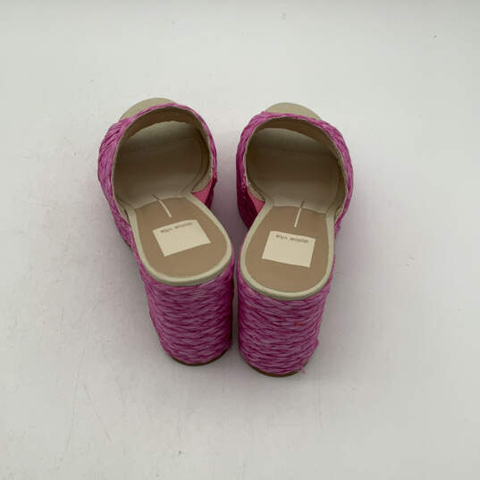 NIB Womens Elora Pink Orchid Slip On Open Toe Wedge Platform Heels Size 7 image number 4
