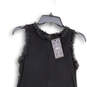 NWT Womens Black Pleated Lace Sleeveless Round Neck A-Line Dress Size M image number 3