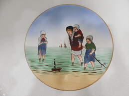 Vntg Villeroy & Boch Dutch Children Playing W/ Boat In Lake Wall Hanging Plate
