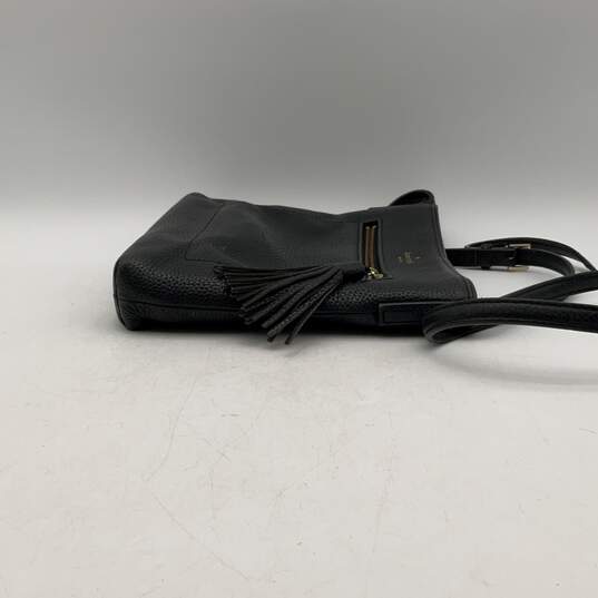 Kate Spade Womens Black Leather Adjustable Strap Zipper Pocket Crossbody Bag image number 4