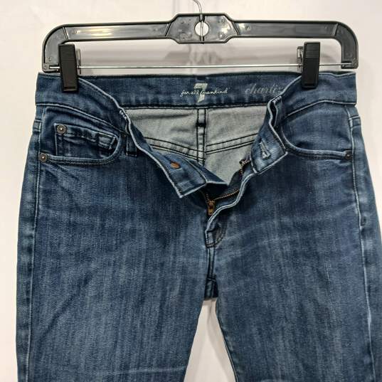 7 For All Mankind Women's Charlize Blue Flare Jeans Size 26 image number 3