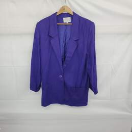 Nordstrom Town Square Vintage Purple Rayon Lined Blazer WM Size L
