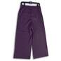 Avec Les Filles Womens Purple Leather Zipper Wide Leg Ankle Pants Size 8 image number 2