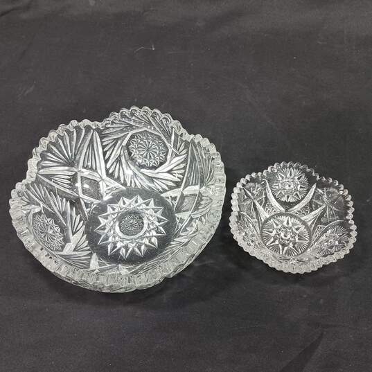 Pair of 2 Crystal Glass Bowls image number 2