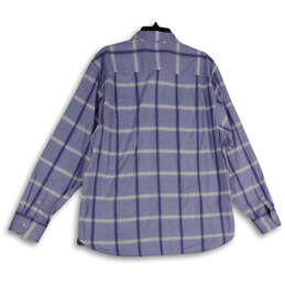 Mens Blue Plaid Spread Collar Short Sleeve Button-Up Shirt Size Large alternative image