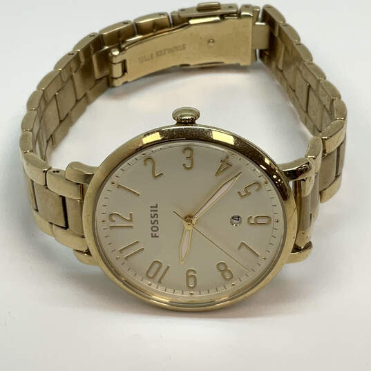 Designer Fossil Jacqueline Gold-Tone Stainless Steel Analog Wristwatch image number 2
