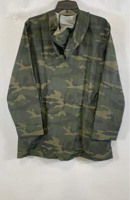 NWT J.Crew Womens Multicolor Camouflage Long Sleeve Hooded Rain Coat Size L alternative image