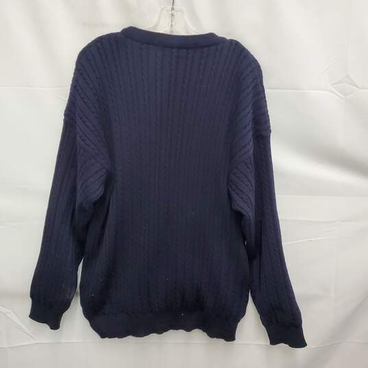 VTG Irish Mallard MN's 100% Wool Dark Blue Knit Crewneck Sweater Size XL image number 2