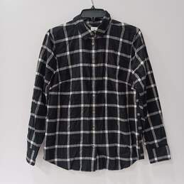 J. Crew Women's Black & White Windowpane Soft Cotton Plaid Button Up Shirt Size PM NWT