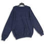 Mens Blue Knitted Crew Neck Long Sleeve Pullover Sweater Size XXL image number 2