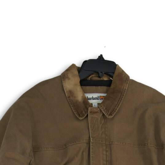 Timberland Mens Pro Series Brown Flap Pocket Long Sleeve Full Zip Jacket Size L image number 3