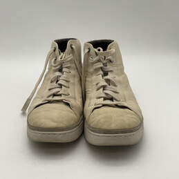 Mens Beige Round Toe Lace-Up Mid Top Classic Sneaker Shoes Size 11.5