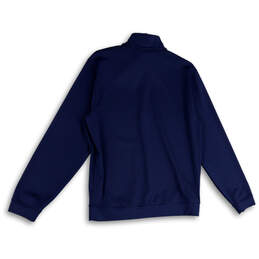 Mens Blue Long Sleeve 1/4 Zip Mock Neck Pullover Sweatshirts Size Small alternative image