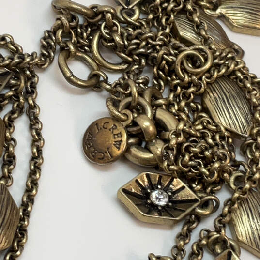 Designer J.Crew Gold-Tone Double Strand Crystal Cut Statement Necklace image number 4