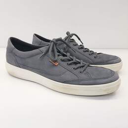 Ecco Gray Nubuck Leather Lace Up Sneakers Shoes Men's Size 14 M