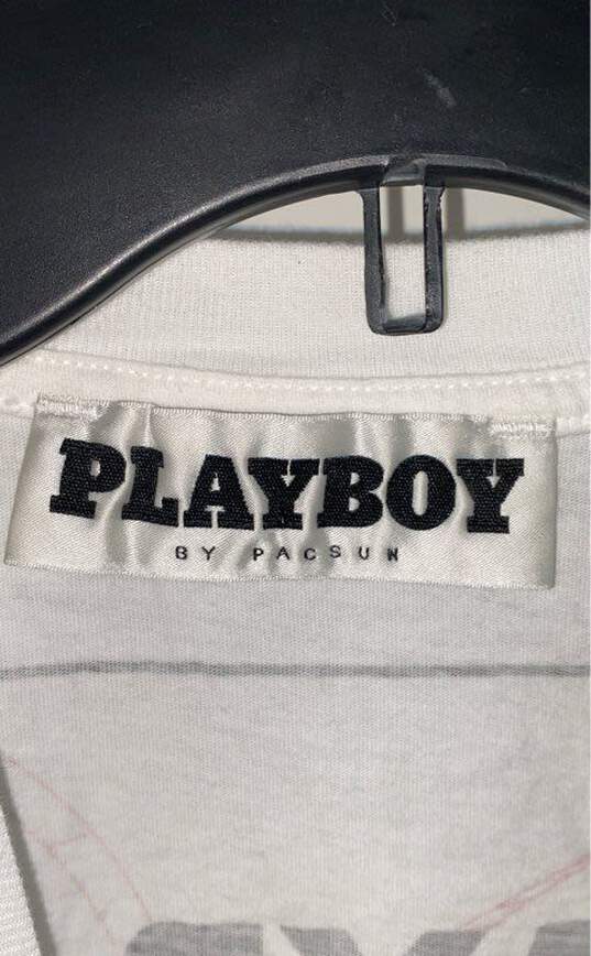 Playboy Men White Long Sleeve T Shirt S image number 3