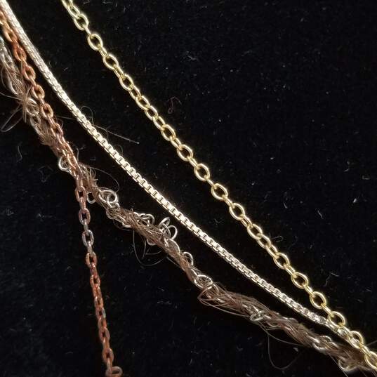 Sterling Silver Crystal Leather Sz 5 Ring + Bracelet + Pendant Necklace Bundle 7pcs 11.7g image number 3