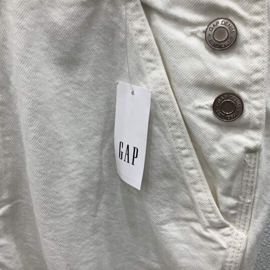 NWT Gap Womens White Straight Leg One-Piece Jean Overall Size Small image number 3